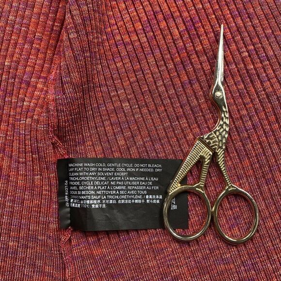 Theory NWT Ribbed Cardigan Button-Down Sunset Multi Cabled Print Size Small - Picture 7 of 10